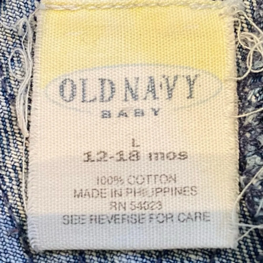 Vintage Old Navy‎ Unisex 12-18 month 100% Cotton Denim Jean Overalls